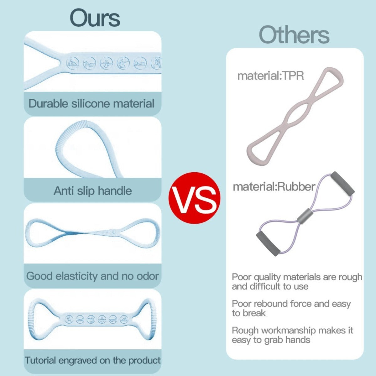 8-form bands in light, medium, and heavy resistance.
