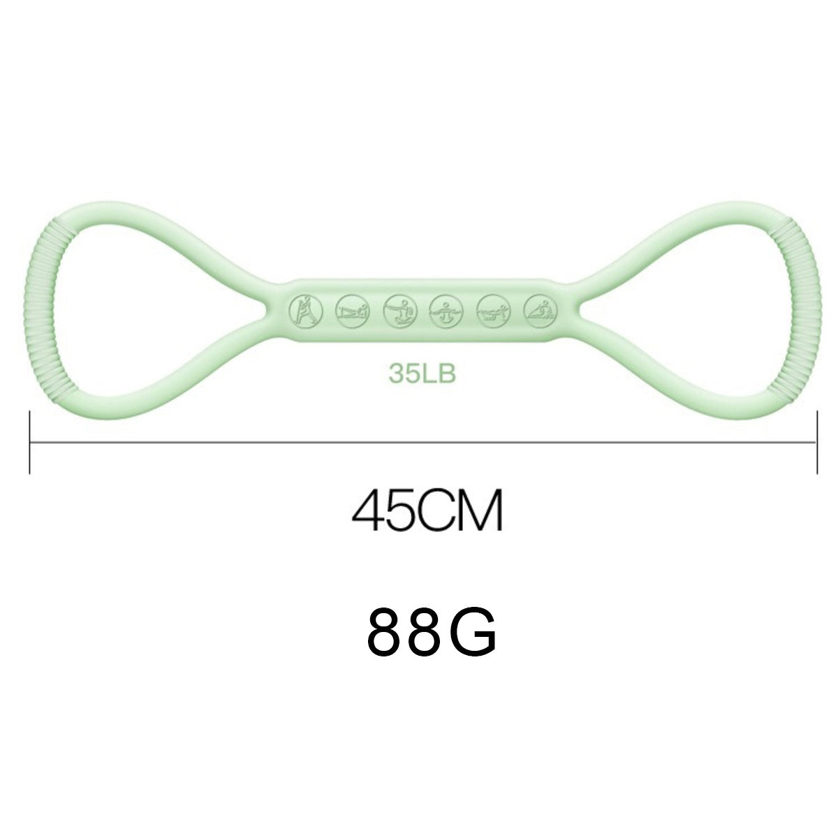 8-shaped silicone bands for legs, yoga, and home fitness.