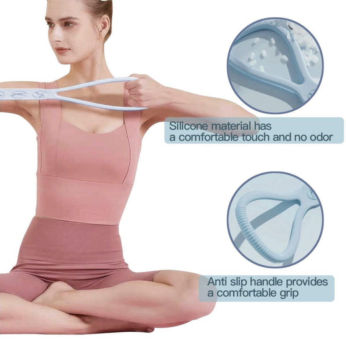 Adjustable resistance bands for yoga and home fitness.